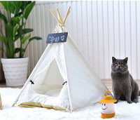 HKM-9267645 Spotted Tent Cat Kennel - Soft Cloth Pet Nest for Cats in Various Sizes