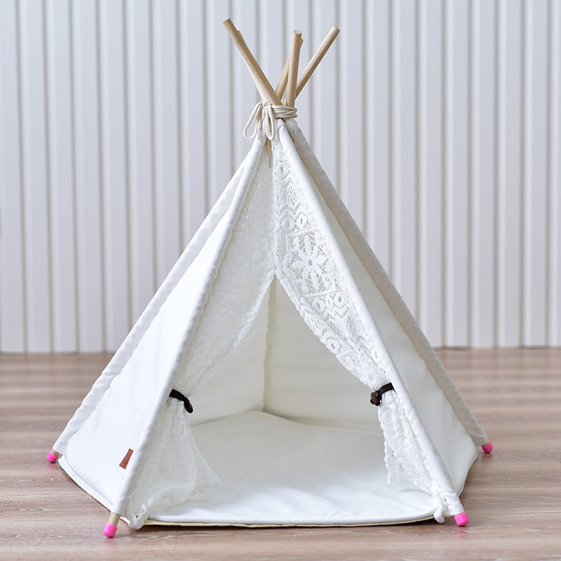 HKM-9267645 Spotted Tent Cat Kennel - Soft Cloth Pet Nest for Cats in Various Sizes