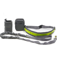 HKM-9268413 Adjustable Hands-Free Dog Leash with Waist Bag and Stretchable Traction Rope - Available in Multiple Colors