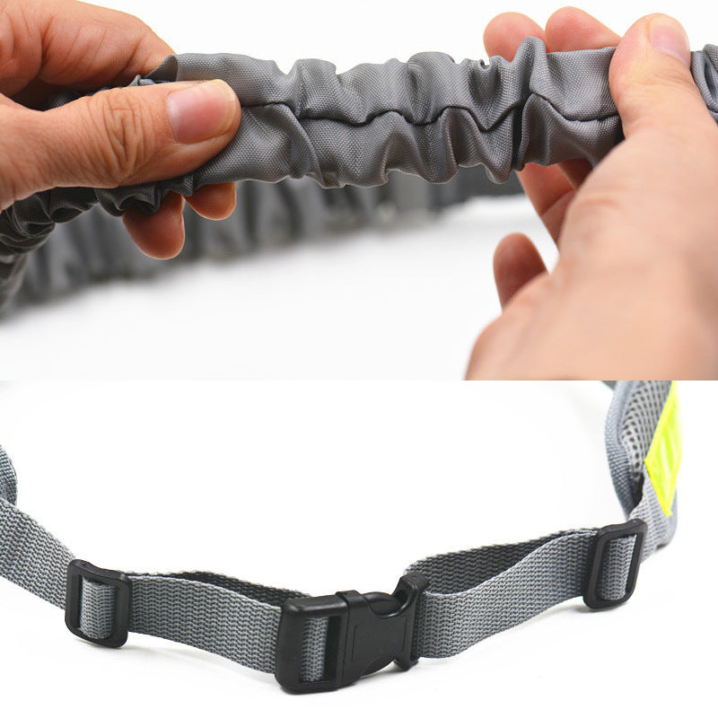 HKM-9268413 Adjustable Hands-Free Dog Leash with Waist Bag and Stretchable Traction Rope - Available in Multiple Colors