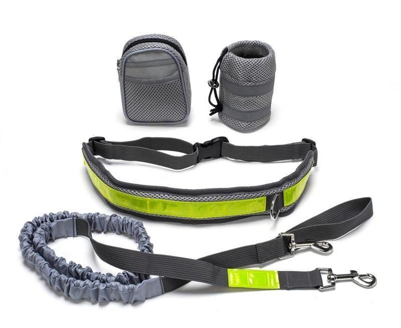 HKM-9268413 Adjustable Hands-Free Dog Leash with Waist Bag and Stretchable Traction Rope - Available in Multiple Colors