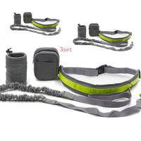 HKM-9268413 Adjustable Hands-Free Dog Leash with Waist Bag and Stretchable Traction Rope - Available in Multiple Colors
