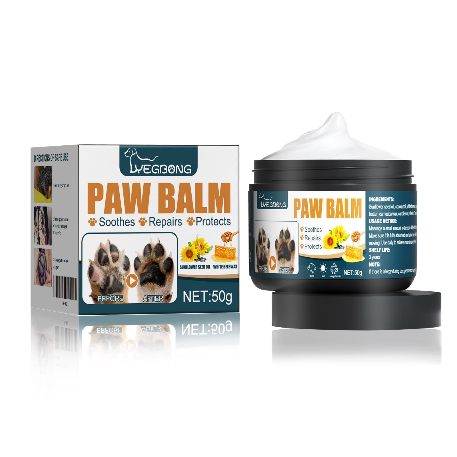 HKM-9268669 Nourishing Claw Care Cream for Cats and Dogs - 50ml Protective Foot Pad Treatment