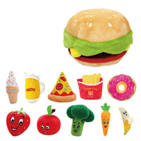 HKM-9269437 Pet Voice Interactive Food-Themed Dog Toy Collection: Hamburger, Pizza, Donut & More