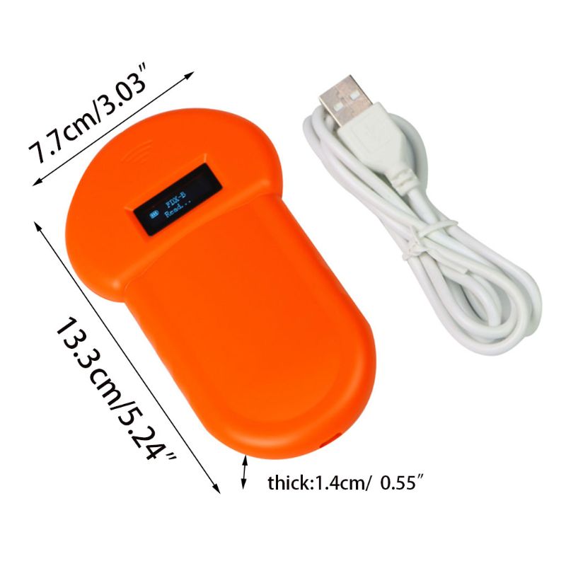 HKM-9270077 134.2kHz Animal ID Chip Reader with 12cm Reading Distance, USB Powered Scanner