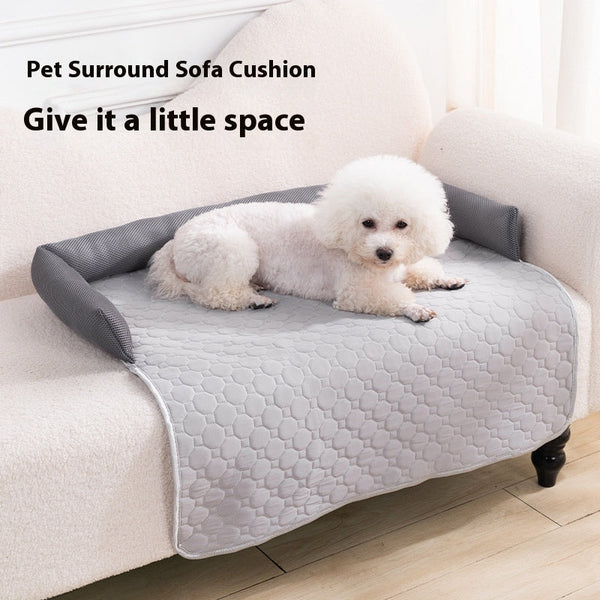 HKM-9270461 Comfortable Ice Silk Pet Sofa Cushion for Dogs and Cats - Multiple Colors Available, 75x75cm