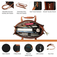 HKM-927059 Stylish Office Tote Bag Set for Women - Large Capacity 15.6 Laptop Briefcase and Shoulder Bag