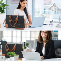HKM-927059 Stylish Office Tote Bag Set for Women - Large Capacity 15.6 Laptop Briefcase and Shoulder Bag