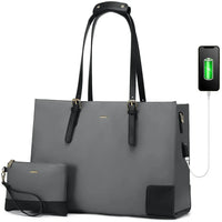 HKM-927059 Stylish Office Tote Bag Set for Women - Large Capacity 15.6 Laptop Briefcase and Shoulder Bag