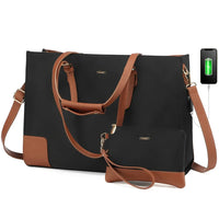 HKM-927059 Stylish Office Tote Bag Set for Women - Large Capacity 15.6 Laptop Briefcase and Shoulder Bag
