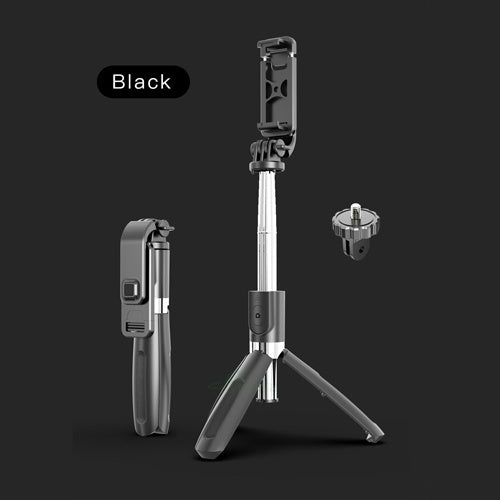 HKM-927059 Wireless Bluetooth Selfie Stick with Remote Control and Tripod, Compatible with Smartphones and Action Cameras