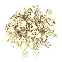 HKM-927123 Wood Chips for Christmas Decoration - 1000 Pieces, Plywood Openwork Patterns of Fish, Insects, Birds, and Beasts