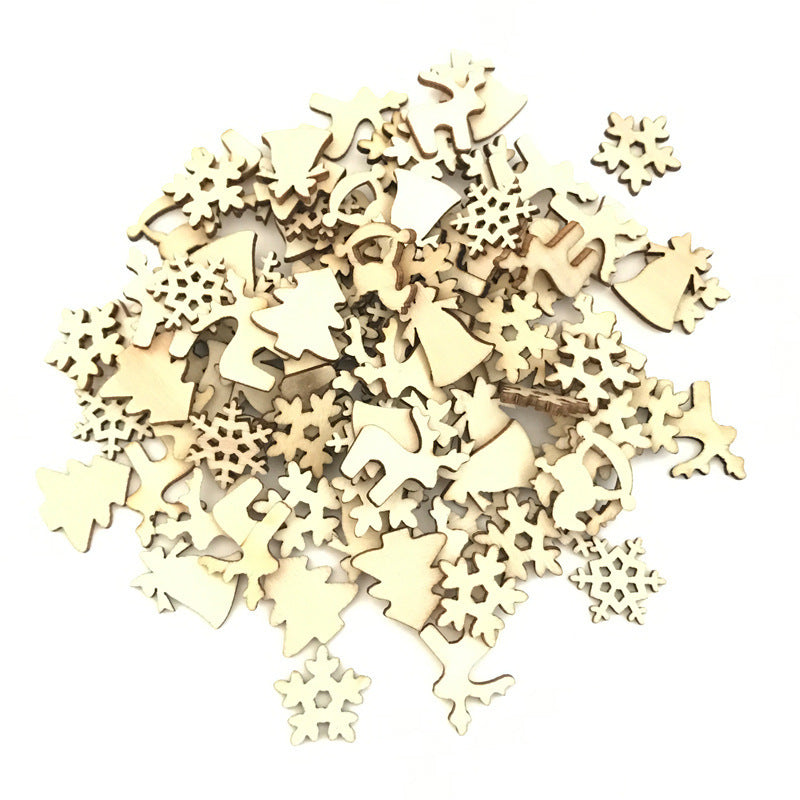 HKM-927123 Wood Chips for Christmas Decoration - 1000 Pieces, Plywood Openwork Patterns of Fish, Insects, Birds, and Beasts