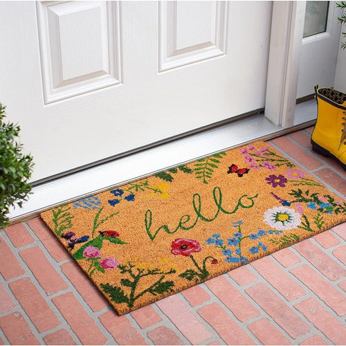 HKM-927187 Floral Entry Mat for Dust Control – Machine Washable Polyester Fiber – Decorative Designs in Various Sizes