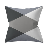 HKM-927187 Gray Geometric Abstraction Polyester Pillow Cover - European Style 45x45cm