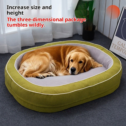 HKM-9272637 Large Removable Oval Pet Bed for Dogs - Four Seasons Universal, Multiple Colors Available