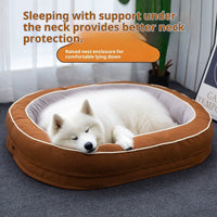 HKM-9272637 Large Removable Oval Pet Bed for Dogs - Four Seasons Universal, Multiple Colors Available
