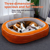 HKM-9272637 Large Removable Oval Pet Bed for Dogs - Four Seasons Universal, Multiple Colors Available