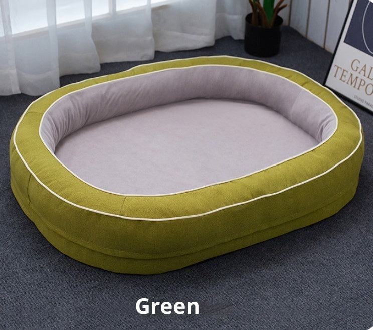 HKM-9272637 Large Removable Oval Pet Bed for Dogs - Four Seasons Universal, Multiple Colors Available