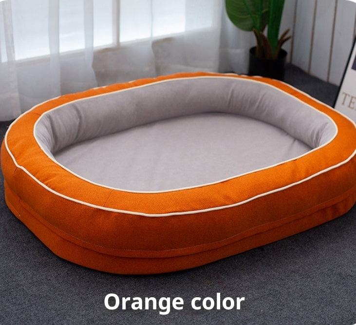 HKM-9272637 Large Removable Oval Pet Bed for Dogs - Four Seasons Universal, Multiple Colors Available
