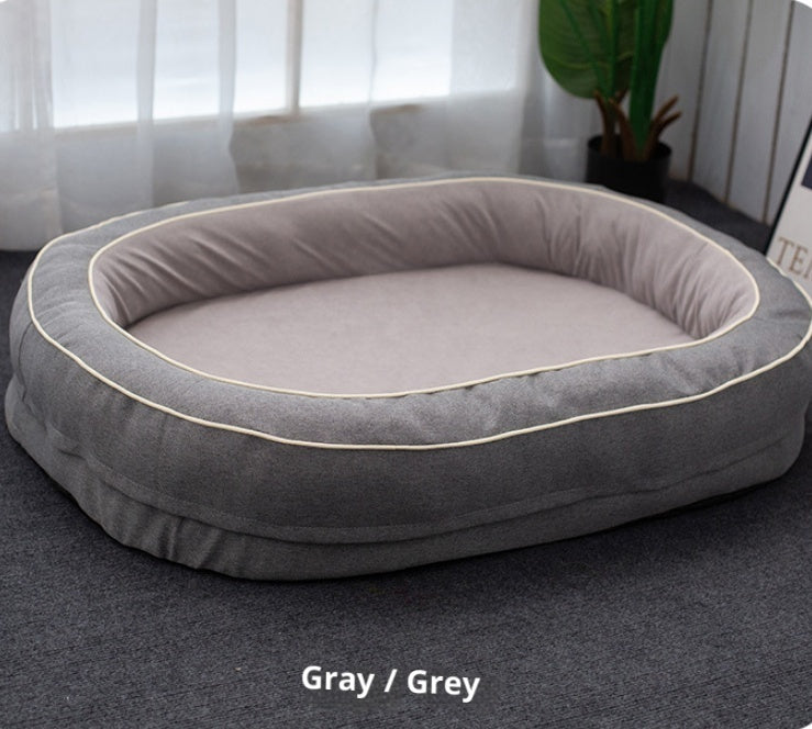 HKM-9272637 Large Removable Oval Pet Bed for Dogs - Four Seasons Universal, Multiple Colors Available