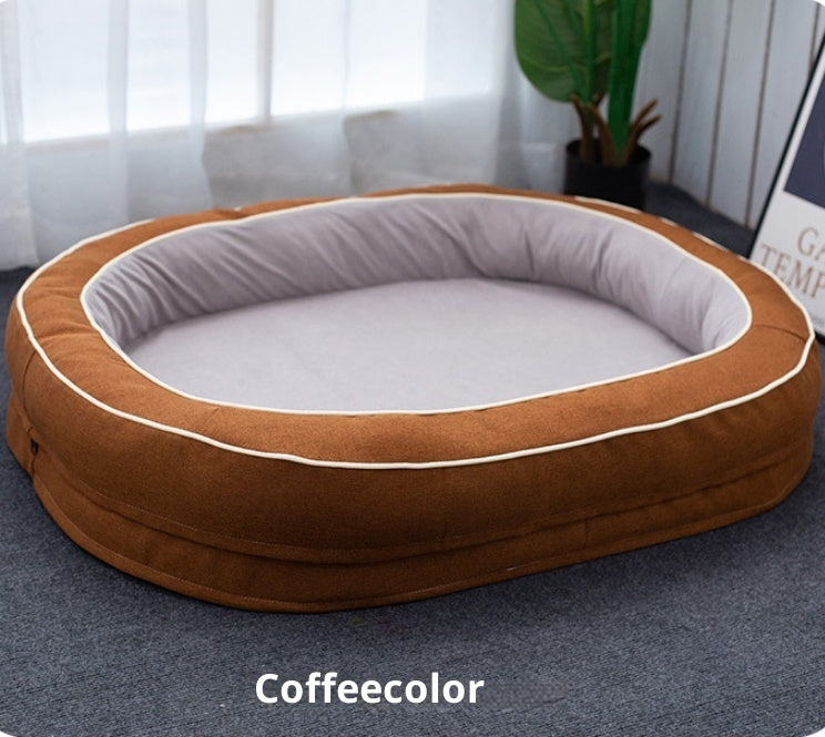 HKM-9272637 Large Removable Oval Pet Bed for Dogs - Four Seasons Universal, Multiple Colors Available