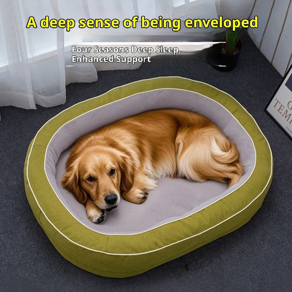 HKM-9272637 Large Removable Oval Pet Bed for Dogs - Four Seasons Universal, Multiple Colors Available