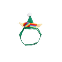 HKM-9272765 Festive Dog Christmas Hat Set with Adjustable Collar and Foot Covers - Green Cartoon Design