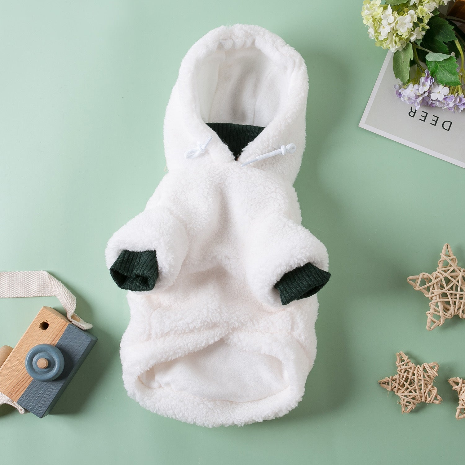 HKM-9273661 Cozy Double Layer Plush Two-Piece Pet Clothes for Autumn and Winter
