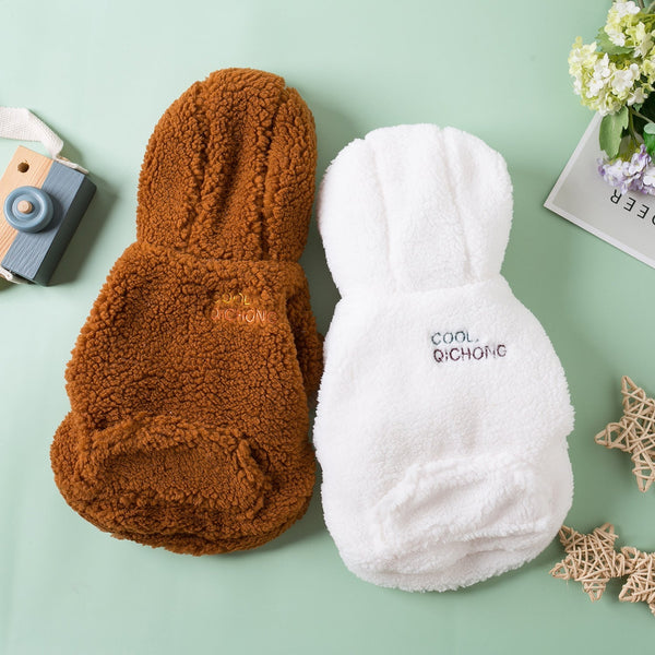 HKM-9273661 Cozy Double Layer Plush Two-Piece Pet Clothes for Autumn and Winter