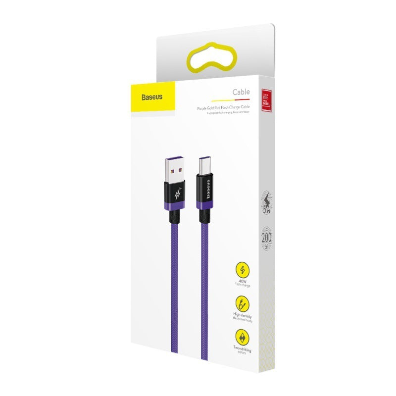 HKM-927379 1M/2M Fast Charging Data Cable for Android - Purple, Gold, Red Options