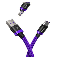 HKM-927379 1M/2M Fast Charging Data Cable for Android - Purple, Gold, Red Options