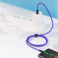 HKM-927379 1M/2M Fast Charging Data Cable for Android - Purple, Gold, Red Options