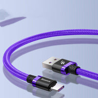HKM-927379 1M/2M Fast Charging Data Cable for Android - Purple, Gold, Red Options