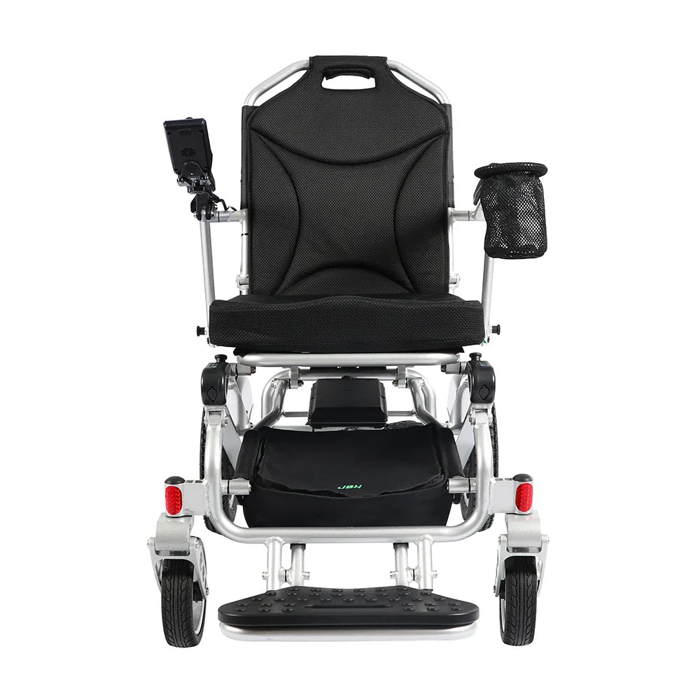 HKM-927379 Heavy Duty Folding Electric Wheelchair with Big Wheels, 120kg Capacity, 20km Range, Aluminum Alloy Frame