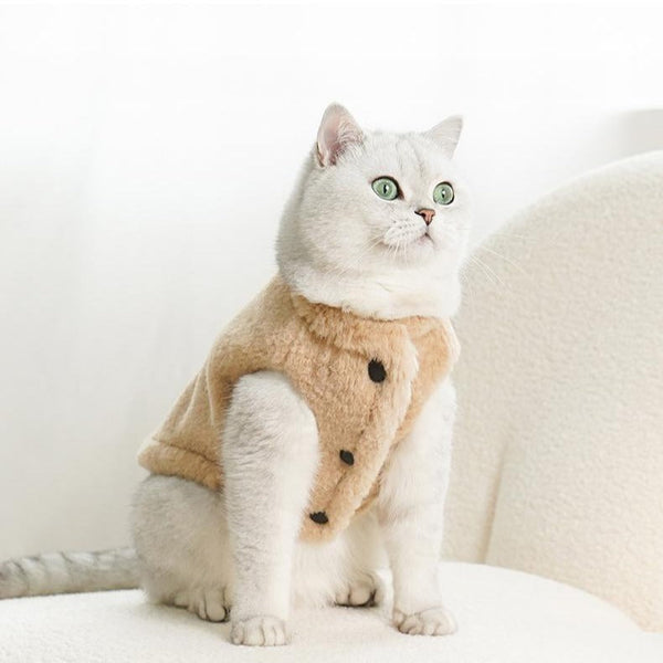 HKM-9274173 Thickened Fleece-Lined Plush Pet Vest for Dogs and Cats - Cold-Proof and Lint-Proof Clothing