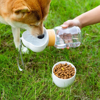 HKM-9274429 Portable Dog Water Bottle with Food Container for Outdoor Walks and Feeding