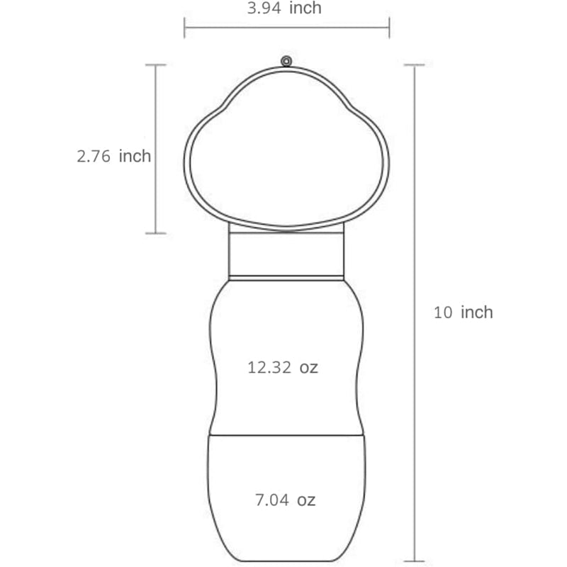 HKM-9274429 Portable Dog Water Bottle with Food Container for Outdoor Walks and Feeding