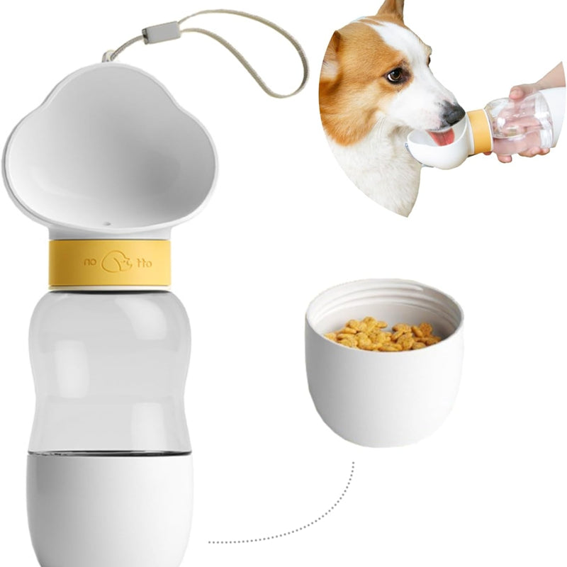 HKM-9274429 Portable Dog Water Bottle with Food Container for Outdoor Walks and Feeding