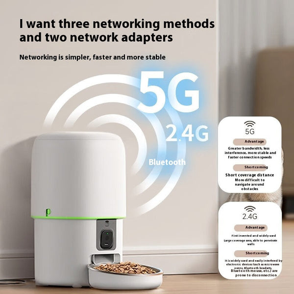 HKM-9274557 Intelligent Automatic Pet Feeder with Remote Video Control, 2L & 4L Options for Dogs and Cats