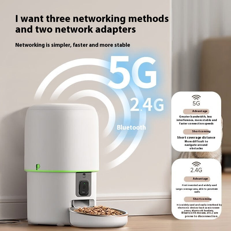 HKM-9274557 Intelligent Automatic Pet Feeder with Remote Video Control, 2L & 4L Options for Dogs and Cats