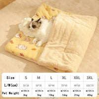 HKM-9275197 Soft Warm Pet Quilt Blanket for Dogs and Cats - Flannel and Lamb's Wool, Multi-Size Options Available
