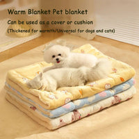 HKM-9275197 Soft Warm Pet Quilt Blanket for Dogs and Cats - Flannel and Lamb's Wool, Multi-Size Options Available