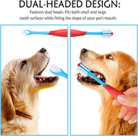 HKM-9275837 360-Degree Dual-Head Dog and Cat Toothbrush with Non-Slip Handle for Effective Dental Care