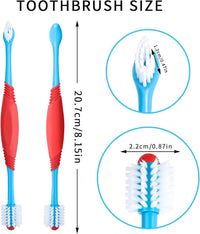 HKM-9275837 360-Degree Dual-Head Dog and Cat Toothbrush with Non-Slip Handle for Effective Dental Care