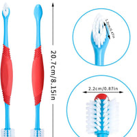 HKM-9275837 360-Degree Dual-Head Dog and Cat Toothbrush with Non-Slip Handle for Effective Dental Care