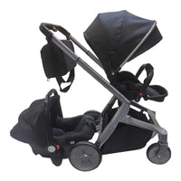 HKM-6927699 3-in-1 Reversible Linen Baby Stroller with Basket for Ages 0-3 Years