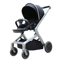 HKM-6927699 3-in-1 Reversible Linen Baby Stroller with Basket for Ages 0-3 Years