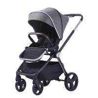 HKM-6927699 3-in-1 Reversible Linen Baby Stroller with Basket for Ages 0-3 Years