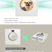 HKM-927763 Foldable 360 Airflow Pet Dryer Box for Cats and Dogs, Eco-Friendly Grooming Solution